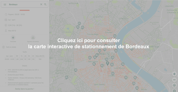 Carte interactive de stationnement à Bordeaux - Réglementation générale