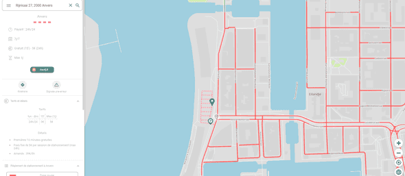 Parking Rijnkaai map