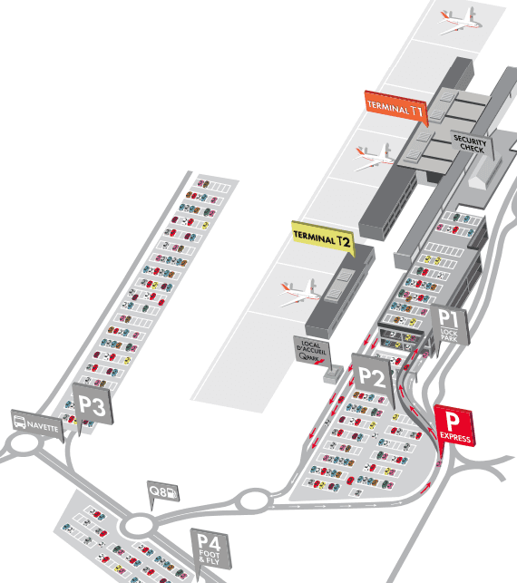 Charleroi Airport parking map