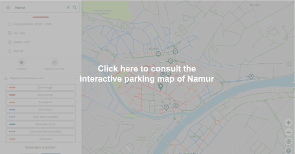 Interactive parking map of Namur