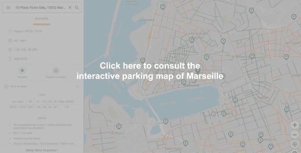 Interactive parking map of Marseille - Bourse Center